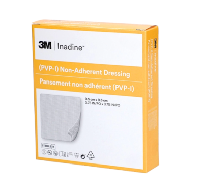 Penso iodopovidona INADINE 9,5x9,5cm Estéril Cx.25 Uni