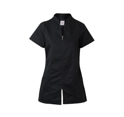 Túnica Cor PRETO com fecho de correr manga curta mulher