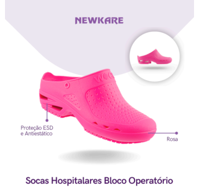 Socas Hospitalares Bloco Operatório - Cor Rosa - Bloc Open 04