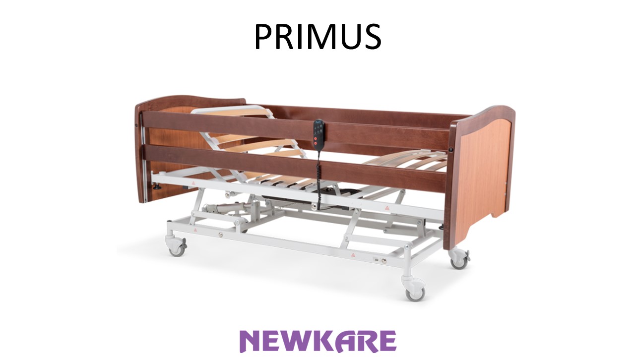 Cama Elétrica com Elevação PRIMUS, cabeceiros modelo ondulado e Grades em MDF